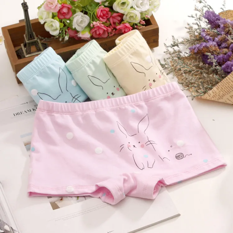 

4 pcs/lot Children Adorable Cartoon Cat Boxer Short Girls Comfortable girl Underwear kids panties 1-10year