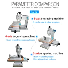 2200W wood router 4 axis cnc 6040 5 axis Vertical metal engraving machine 1500W 3 axis cnc milling machine for Aluminum Copper 5 axis cnc engraving machine 3040 with high performance 3040 with a axis and b axis
