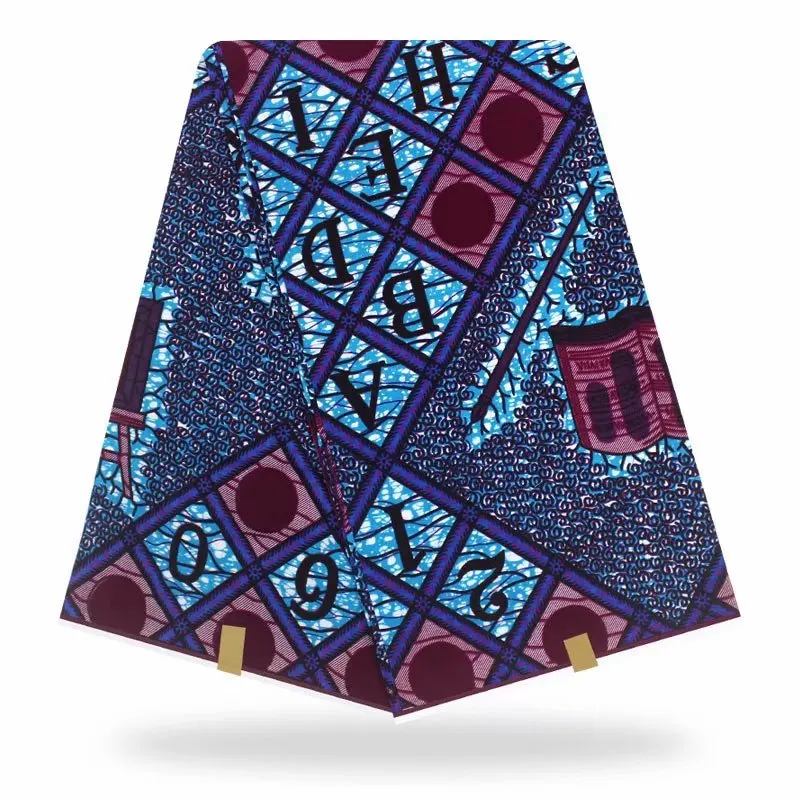 

African 100% Cotton Wax Print Fabric High Quality African Fabric Real Wax Print Hollandais Wax For Sewing ABC Design 6 Yards/lot