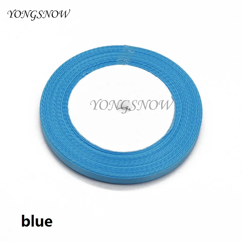 17 blue 6 мм 22 метра розовый Шелковый Атласный органза резинка из полиэстера для шитья Свадебная вечеринка декоративная ткань ремесла подарочная упаковка пояса 6ZA071 - Цвет: 17 blue