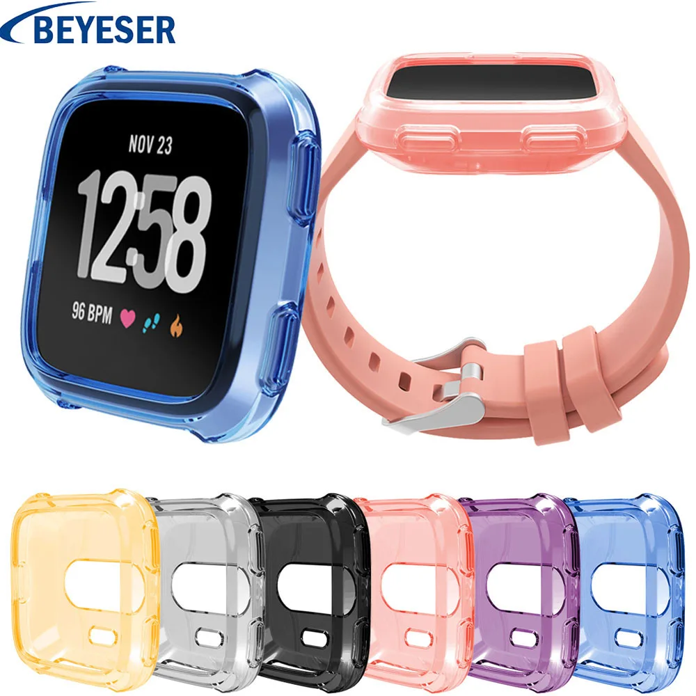 

For Fitbit Versa Screen Protective Case Shatter-Resistant Shell Frame Protector Cover case for Fitbie Veasa TPU