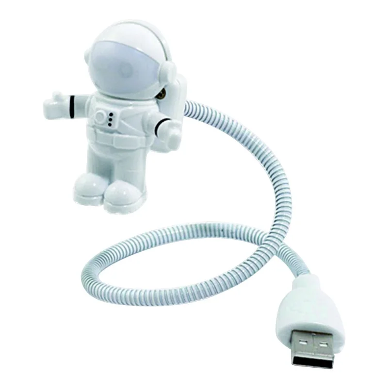  White Flexible Spaceman Astronaut USB Tube LED Night Light Lamp For Computer Laptop PC Notebook Rea - 32853402280