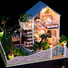 Новое поступление DIY модель романтичный влюбленный дом собрать miniatura вилла для кукол дома/дерево DIY хижина/подарок девушки