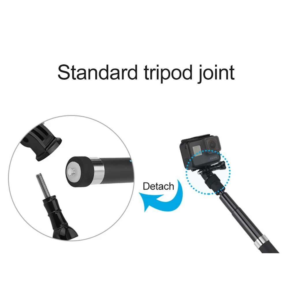 2.7M Super Long Carbon Fiber Selfie Stick For GoPro / YI / SJCAM Action Cameras Accessories Stretched Wired Control Take Photos