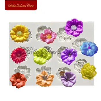 

Flower Silicone Mold Fondant Chocolate Sugarcraft Mould Cake Silicone Molds DIY Gumpaste Moulds Cake Decorating Tools Bakeware