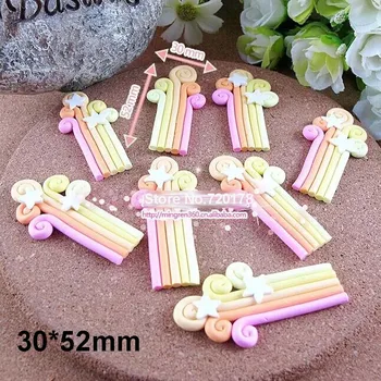 

Cute clay rainbow With star flatback for Phone Decoration 30*52mm 100pcs YZR63