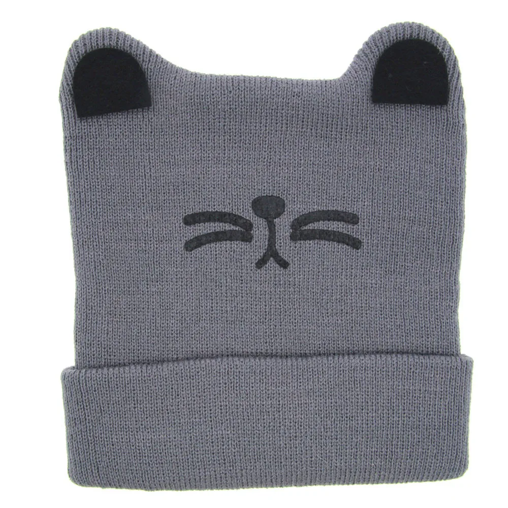 

Cute Baby Hats Girl Autumn Newborn Cute Big Cute Baby Boys Girls Cat Ear Knit Keep Warm Hat Accessories Casquette Enfant @15