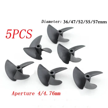 

5PCS 3 Blades Propeller Aperture 4/4.76mm Diameter 36/47/52/55/57mm Nylon Paddle Prop Spare Parts for RC Boats Model