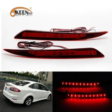 OKEEN 2x Car styling LED Rosso Paraurti Posteriore Riflettore di Luce per Ford Fusion Mondeo 2013 2014-2018 Fanale posteriore freno di Arresto Della Lampada 12 v