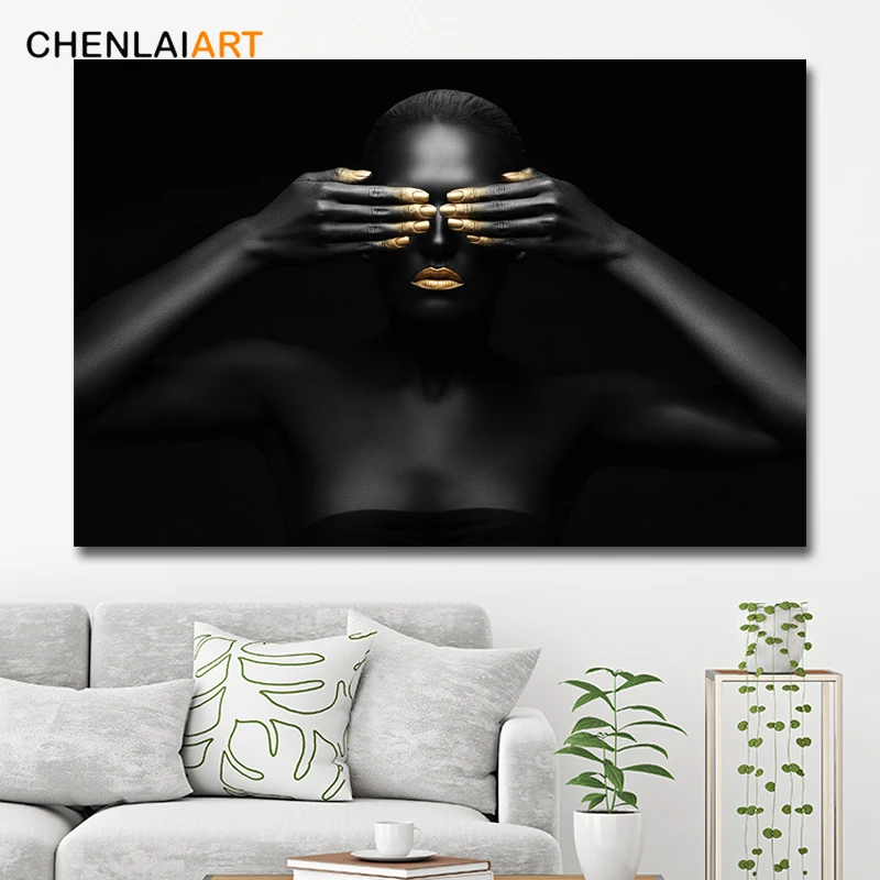 

Canvas Prints Painting Modern Black Woman Model Wall Art Poster And Prints Pictures Home Decoration For Living Room No Frame