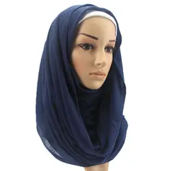 Новый тюрбан-Джерси однотонный мусульманский женский шарф голову тюрбан одноцветное Цвет Рамадан абайя, кафтан хиджаб арабских