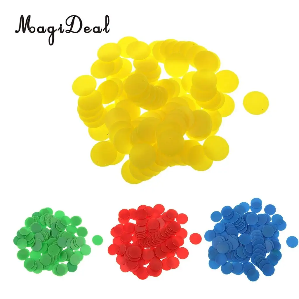 100x 18mm New Plastic Counters Board Game Party Table Game Tiddlywinks Teaching Aid Math Counting Toys for Kids Children