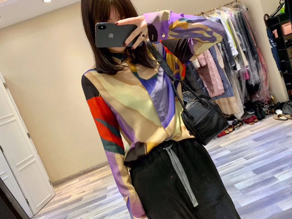 Vintage Mujeres Ddxgz3 Lujo De Seda 2019 Camisa qEanwRt