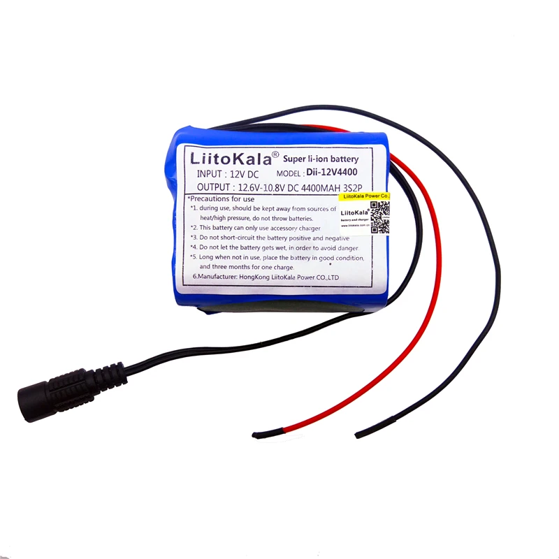 HK LiitoKala 12V 2200mah 3000mAh 6800mah 9800mah 10ah 18650 Li lon DC Супер аккумуляторная