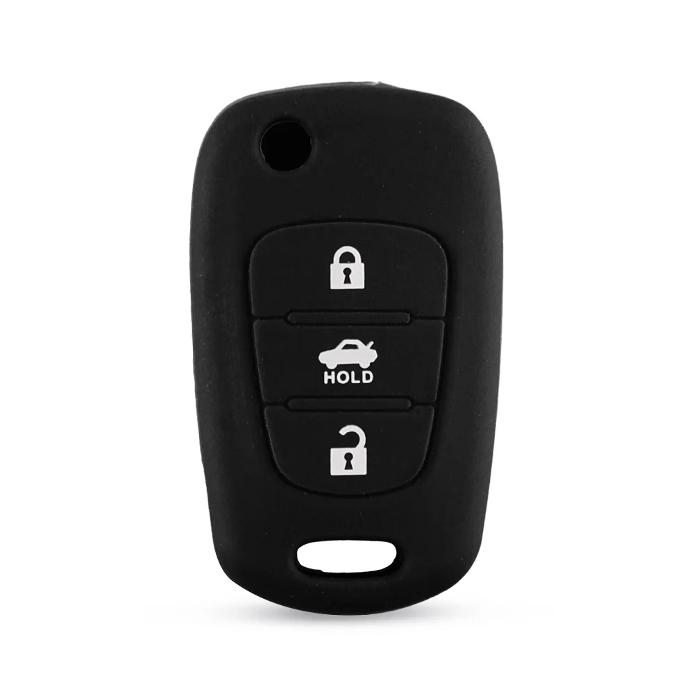 Key Case Cover Key Case Car Key Shell Remote Control Case Cover 3 Buttons Silicone Car Key Cover Case For Kia RIO K2 K5 Sportage Sorento For Hyundai i20 i30 i35 iX20 iX35 Solaris Verna