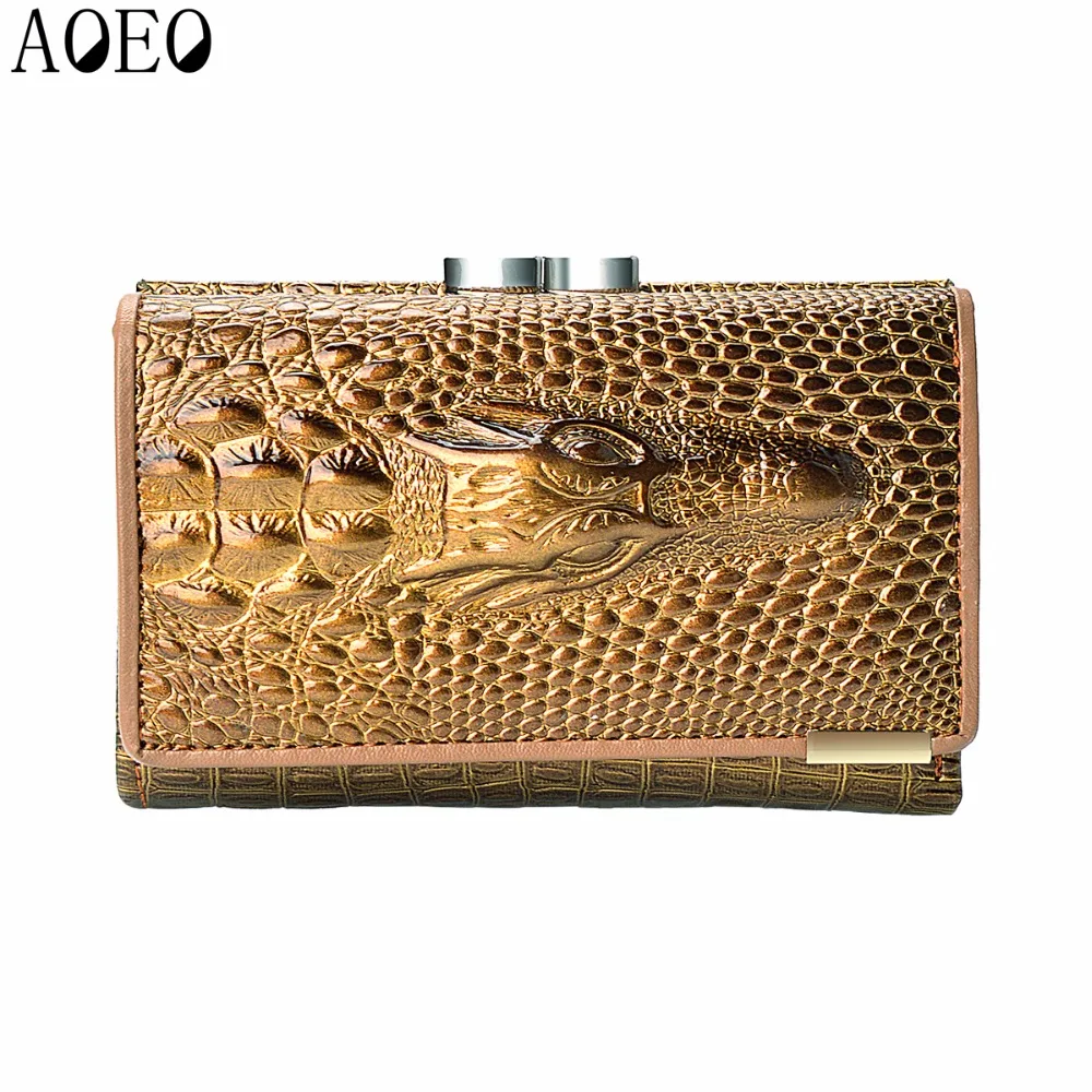 AOEO Mini coin purses holders Cards Cash Money Pocket Short Ladies Lock Small Wallet Female Luxury womens wallets and purses