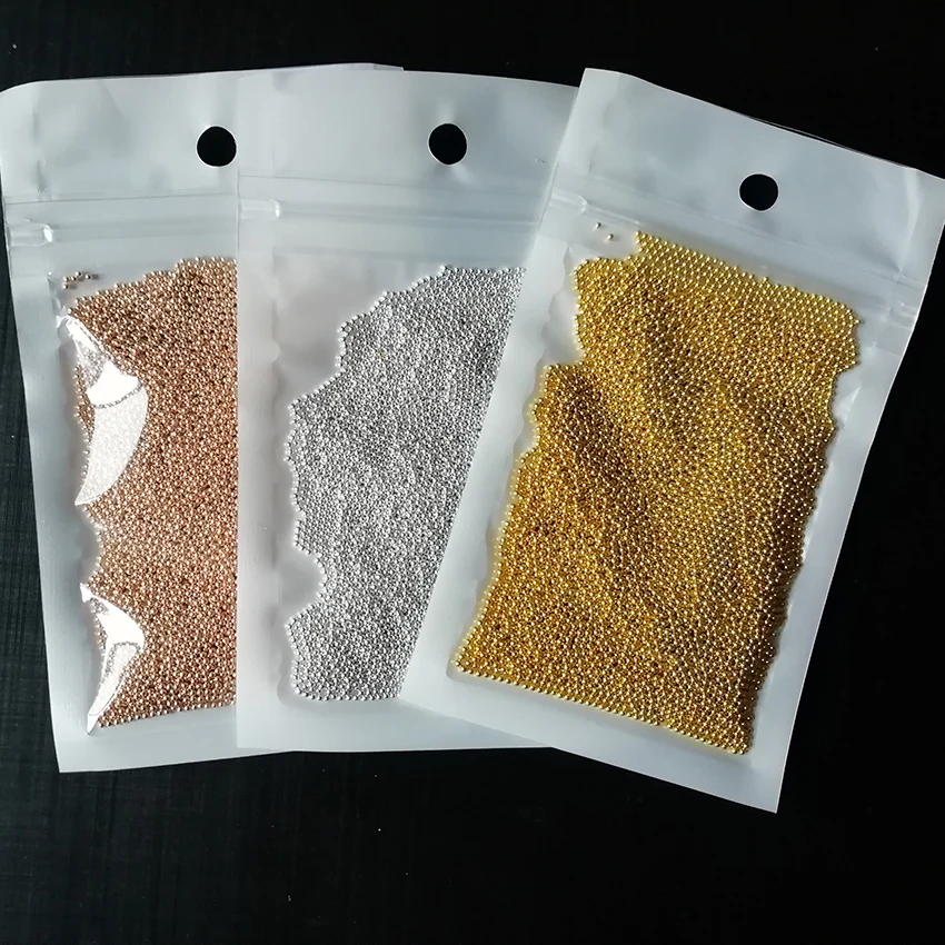 Billige 1KG 1mm Metall Gold Silber Stahl Ball Nail art Caviar Perlen Nagel Spitze Dekoration DIY Telefon Decor Zubehör