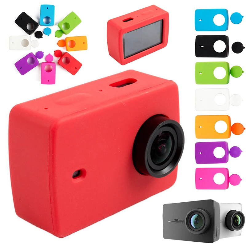 

Mayitr Silicone Protective Cover 9 Colors Protector Case With Lens Cover Rubber Shell For Xiaomi Yi II 2 4K Sport Camera