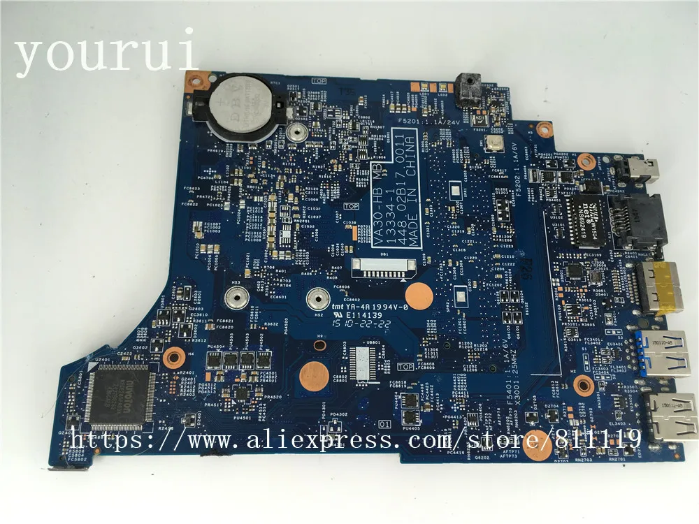 Yourui NBMPF11006 для acer Aspire V3-331 V3-331G ноутбук для материнской платы 448.02B17.0011 NB. MPF11.006 i3-4005u тестирование процессора работы
