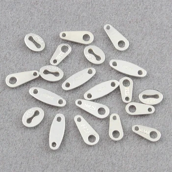 

20PCS 925 Sterling Silver Oval Hallmark Stamped Tags Connectors Findings Components Jewelry Making Supplies