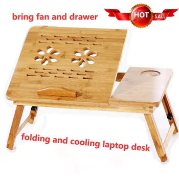 

Adjustable laptop stand table with cooling computer wood desk support foldable lazy breakfast tray Notebook PC bed tree holder