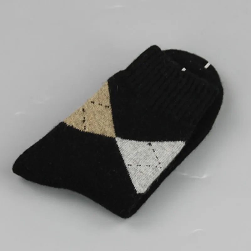 Лот из 5 пар Argyle/однотонные шерстяные мужские зимние повседневные носки