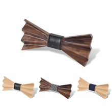 Высококачественный роскошный 4D дизайн мужской деревянный тонкий галстук-бабочка для свадебного банкета, вечеринки, деревянный галстук-бабочка, уникальный галстук