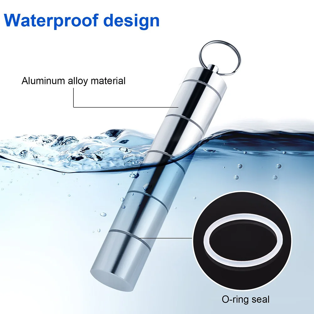 Контейнер для таблеток 5 отделений на открытом воздухе Портативный с многофункциональный брелок Медицина Организатор серебро для