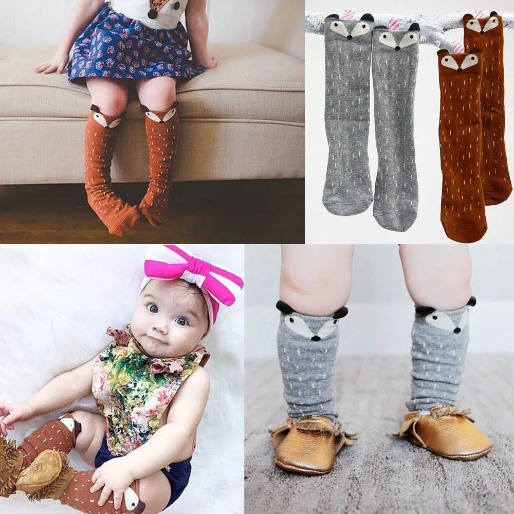

Fox Socks Korean Style Toddlers Kids Girls Knee High Socks For Age 0-6 Years Chaussettes Renar Kids High knee socks Cotton