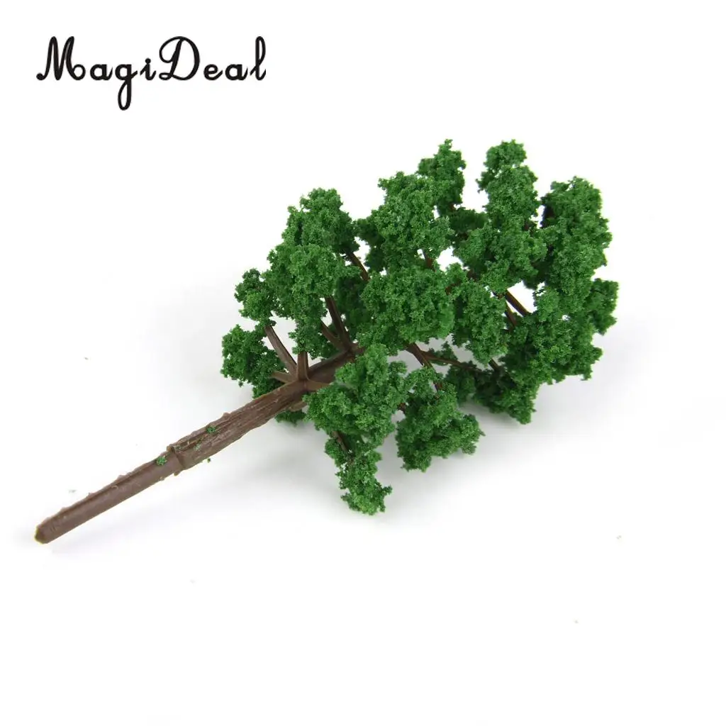 MagiDeal 20Pcs 1/150 Scale Plastic Model Trees Train Railroad Street Railway Scenery for Garden House Park Scene Layout Decor
