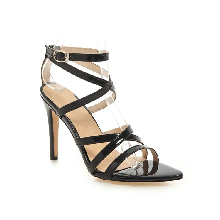 

New style super-soft breathable fiber fashionable Ribbon Combination High Heel Sandals Stiletto Party Woman Shoes
