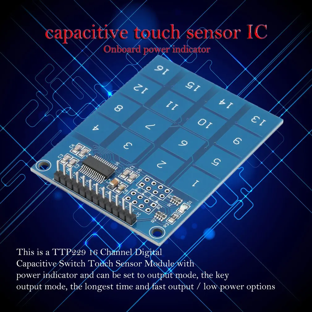 TTP229 2,4 V-5,5 V 16-канальный цифровой емкостный сенсорный выключатель Сенсор модуль клавиатуры IC для платы Arduino электронный инструмент «сделай сам»