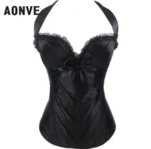 Corset Lingerie Hot Bow Corsage Zipper Vestido Corsets Waist Overbust Body Shaper White Black Burlesque Harness