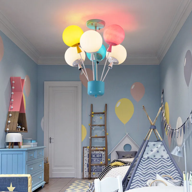 

Modern Balloon LED Ceiling Lights Children's Girl Boy Room Cartoon Multicolour Metal Ceiling Lamp For bedroom kindergarten H031