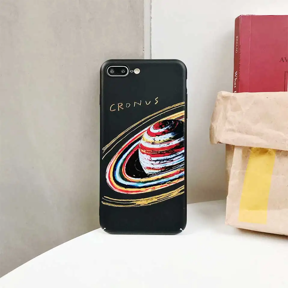 Силиконовая мультяшная планета для iphone 6 S 7 8 Plus Funda TPU X Coque Capa Drop-proof задняя крышка |