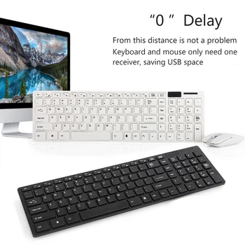 

2.4G Wireless Keyboard Mouse Set Wireless Optical Mouse 1600dpi Keyboard Movie Set for Laptop PC -Drop