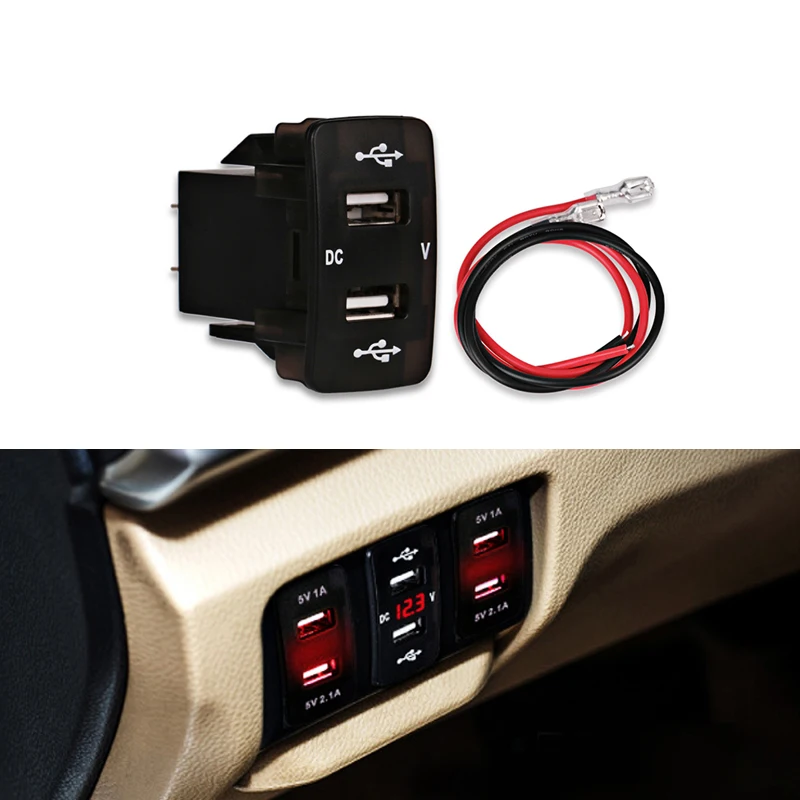 5v 2.1A 12v Car USB Cigarette Lighter Socket Charging Dual USB Car