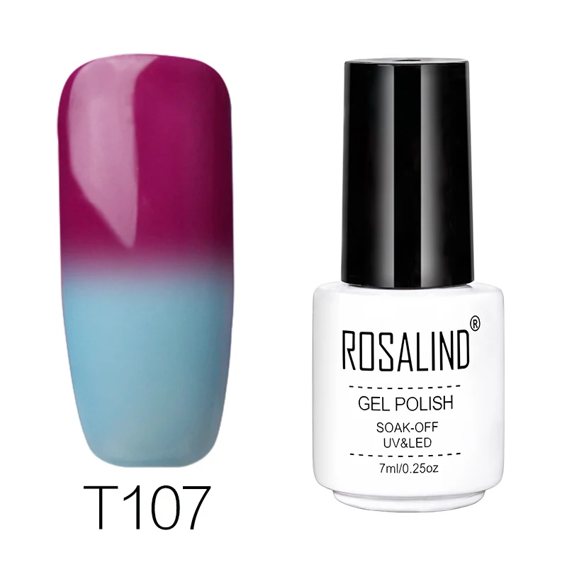 Гель для ногтей ROSALIND 1 S, Гель-лак для ногтей, серия Hybrid Primer с изменением температуры и цвета, ультрафиолетовый, быстросохнущий, для маникюра - Цвет: RCT107