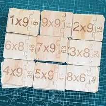 81 шт. большой умножения Дети DIY Головоломка цифровой ремесло головоломки Паззлы образования Игрушечные лошадки для детей деревянная игрушка