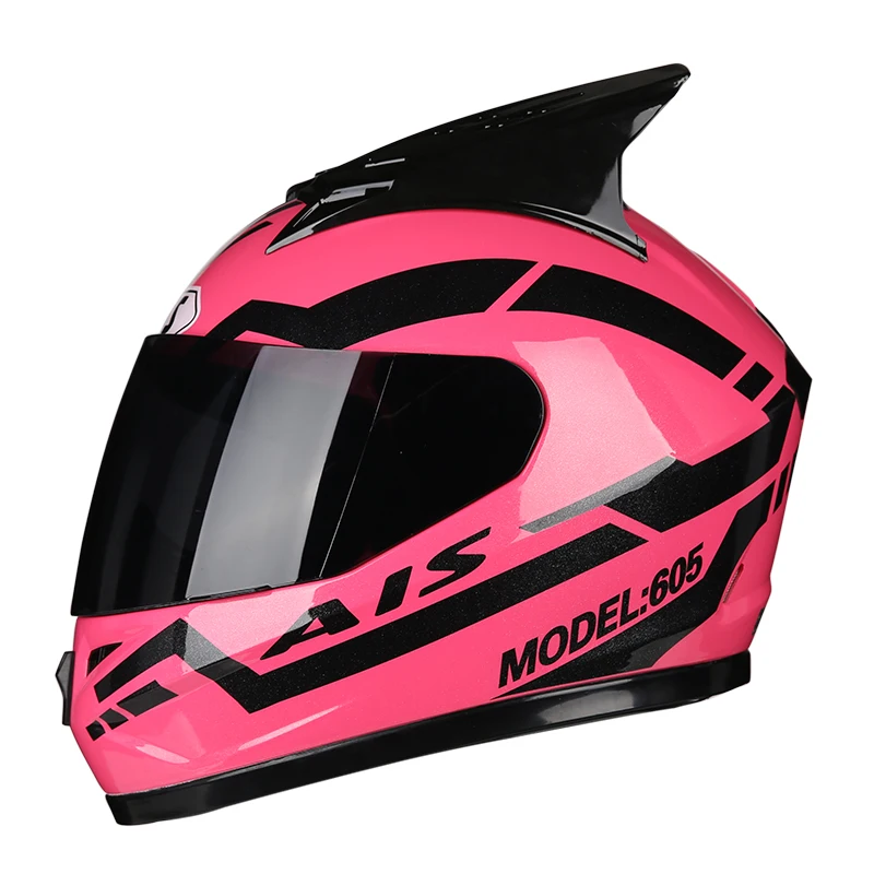 Мотоциклетный шлем флип-ап мотоциклетный шлем с внутренним солнцезащитным козырьком с двойными линзами модульный шлем для мотокросса с полным лицом Capacete Casco - Цвет: Pink 2
