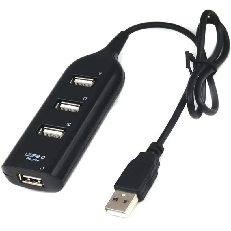 Cewaal высокое Скорость 4 Порты и разъёмы USB 2,0 Multi HUB разветвитель расширения Портативный OTG концентратор USB разветвитель для Apple Macbook Air портативных ПК - Цвет: Черный