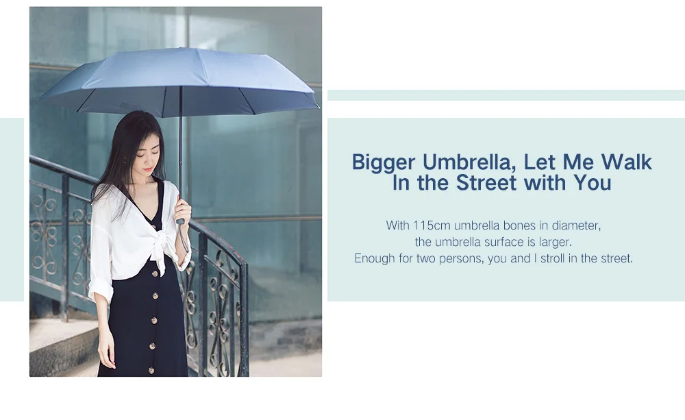 Xiaomi 90Fun портативный большой зонт UPF40+ Солнечный дождливый алюминиевый ветрозащитный водонепроницаемый УФ для мужчин и женщин Лето Зима