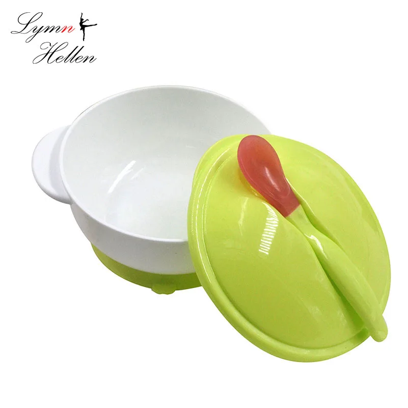 

Baby Infant Learning Feeding Suction Bowl Sucker Cover Handle Utensil Spoon Toddler Children Slip-resistant Tableware Set