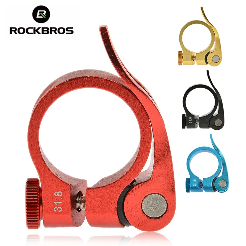 ROCKBROS Cycling MTB Bike Bicycle Aluminum Ultralight Quick Release Bike Seat Post Seatpost Bike Clamp 31.8mm 34.9mm 40g 4Color ROCKBROS Cycling MTB Bike Bicycle Aluminum Ultralight Quick Release Bike Seat Post Seatpost Bike Clamp 31.8mm 34.9mm 40g 4Color