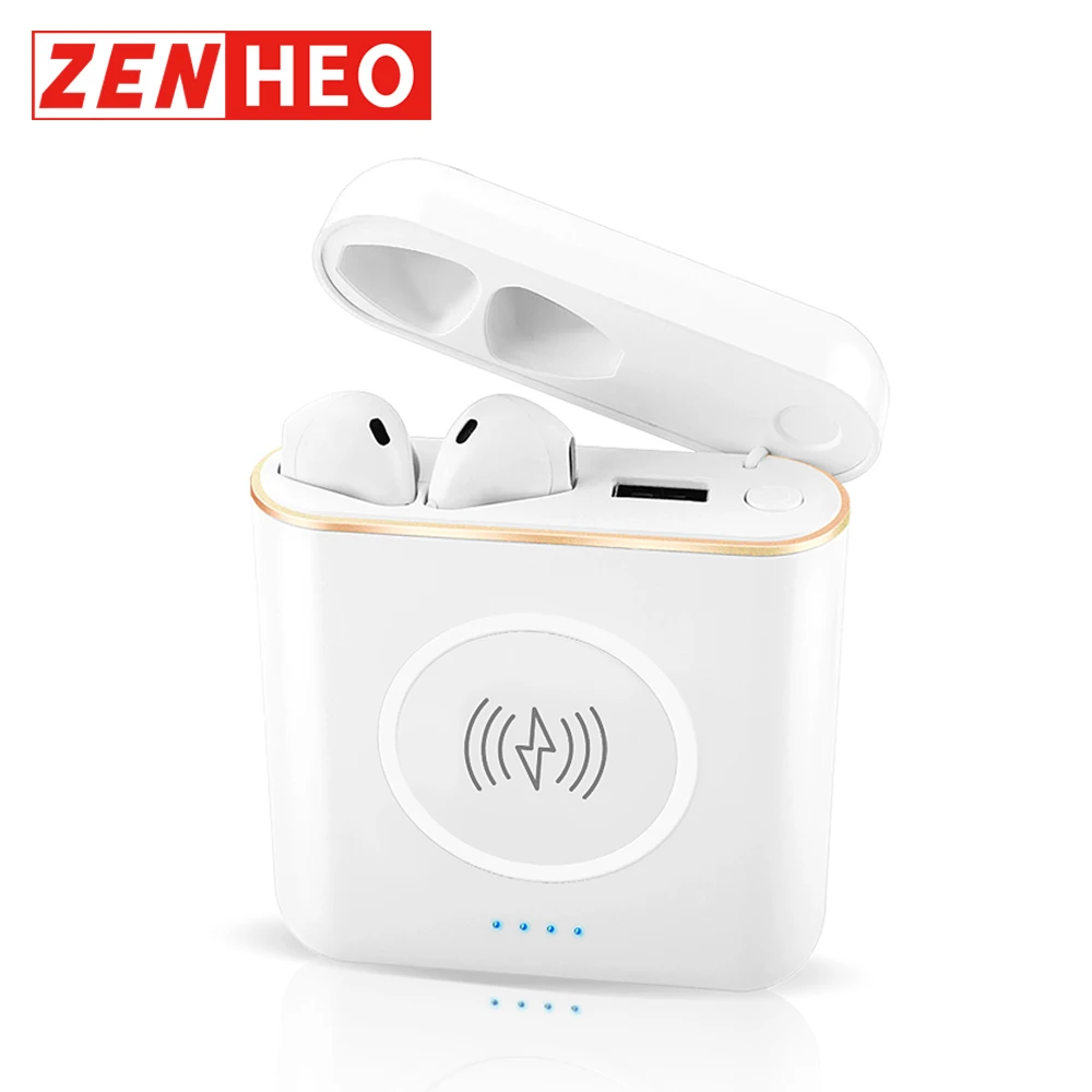 

ZENHEO BT6 TWS Wireless Headphone with 5200mAh Wireless Power Bank 65mAh Air Pods Bluetooth Earphone Earbuds Headset for Phone