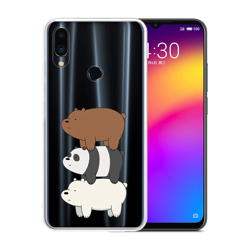 Soft Silicone Clear TPU Case for Meizu 16S Pro Note 9 M8 M6 15 Lite 16 Black Red Anti-Scratch We Bears Cover |