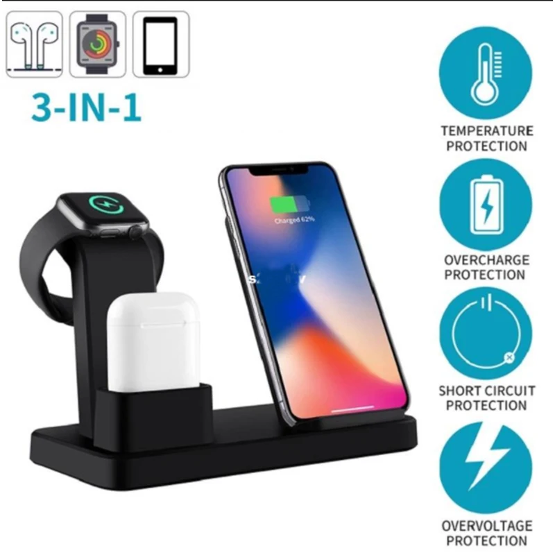 

7.5w 15W Qi Wireless Charger For iPhone X XR 11 12 13 14 Huwei Fast Charger For Apple Watch 4 3 2 1 Cargador Lnalambrico Movil