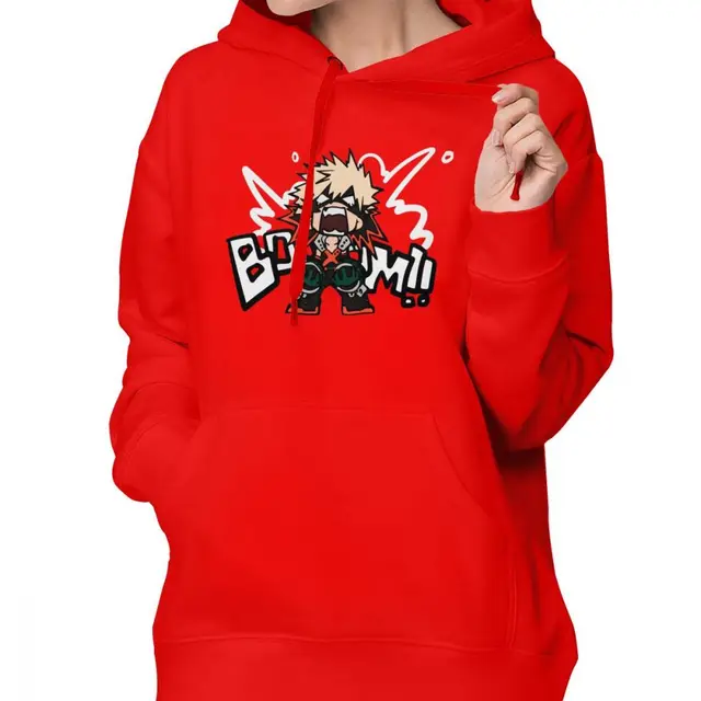 My Hero Academia Katsuki Bakugo Booom Anime Pullover Hoodies For Women