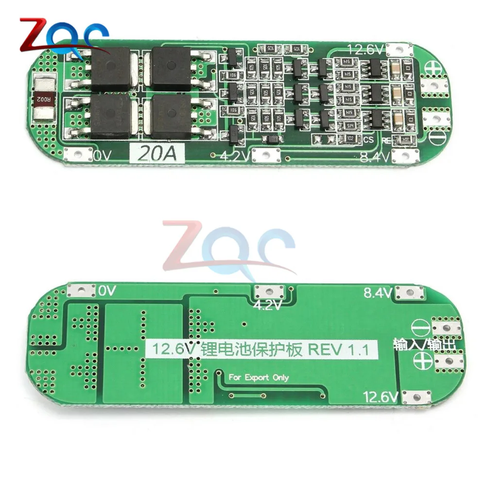 3S 20A литий-ионная литиевая батарея 18650 зарядное устройство PCB плата защиты BMS для сверлильного мотора 12,6 в Lipo ячеечный модуль 64x20x3,4 мм