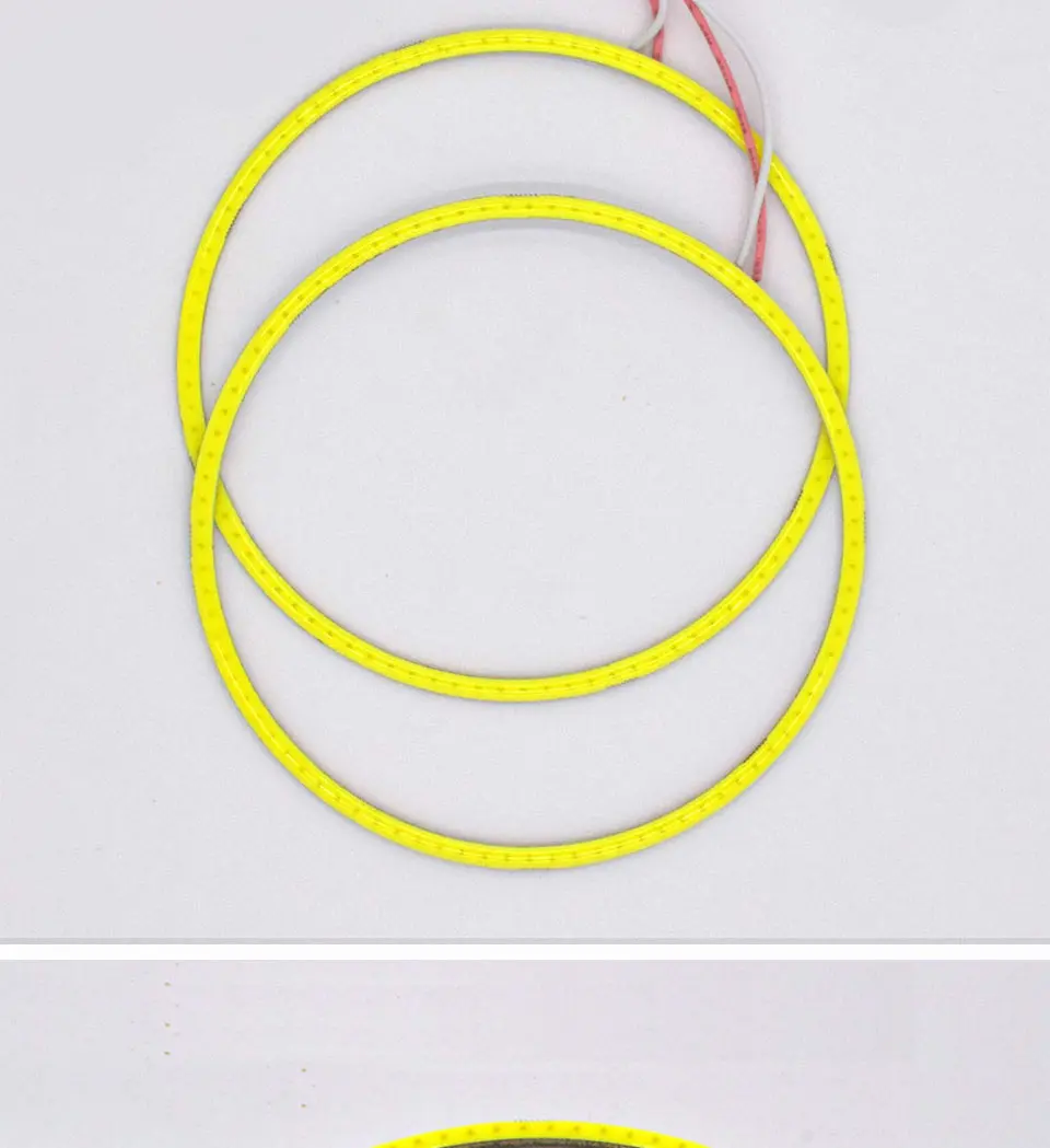 Cold White Car Angel Eye COB Light Circle Ring Headlight Lamp 12V Auto DRL Decoration Fog Lights Bulb 60CM-120CM 6000K (3)